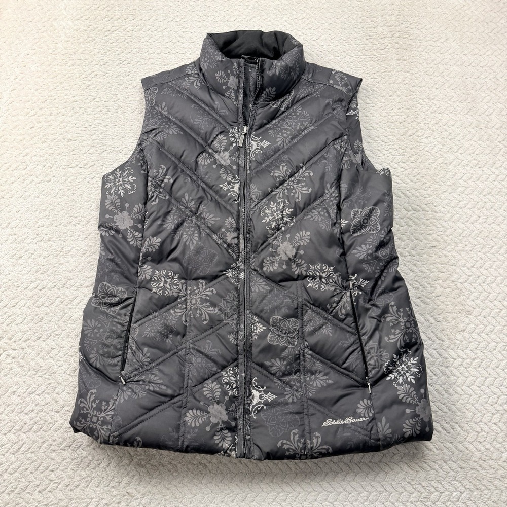Eddie Bauer Women's Premium Goose Down Puffer Vest Full Zip Dark Gray Size M